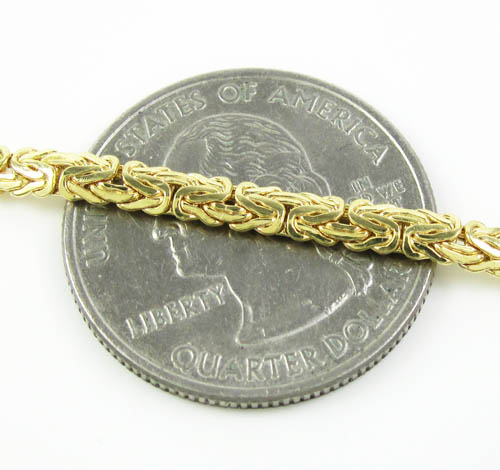 10k yellow gold flat byzantine chain 16 inch 4mm