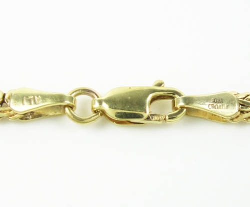 10k yellow gold flat byzantine chain 16 inch 4mm