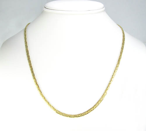 10k yellow gold flat byzantine chain 16 inch 4mm - Image 6