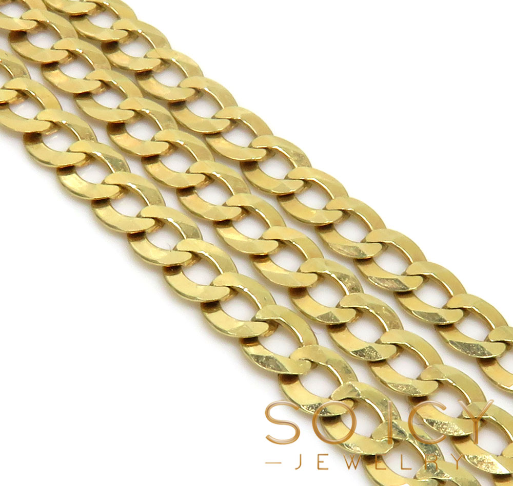 10k yellow gold solid cuban chain 18-30 inch 3.80mm