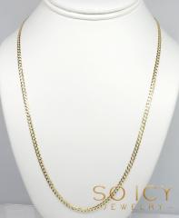 10k yellow gold solid cuban chain 18-30 inch 3.80mm
