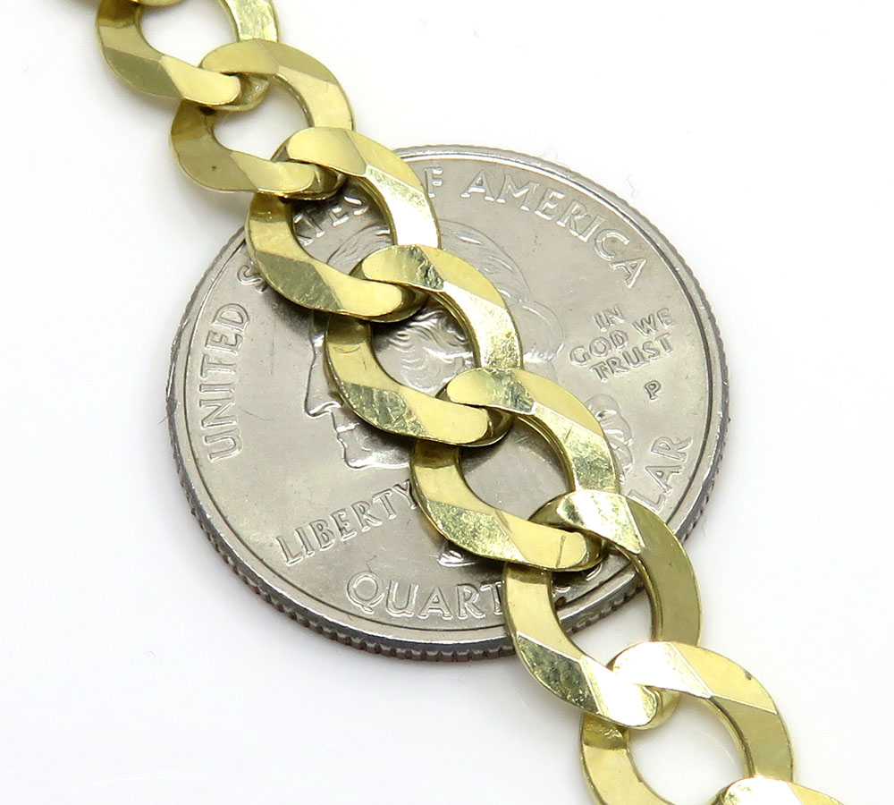 10k yellow gold solid cuban chain 20-30