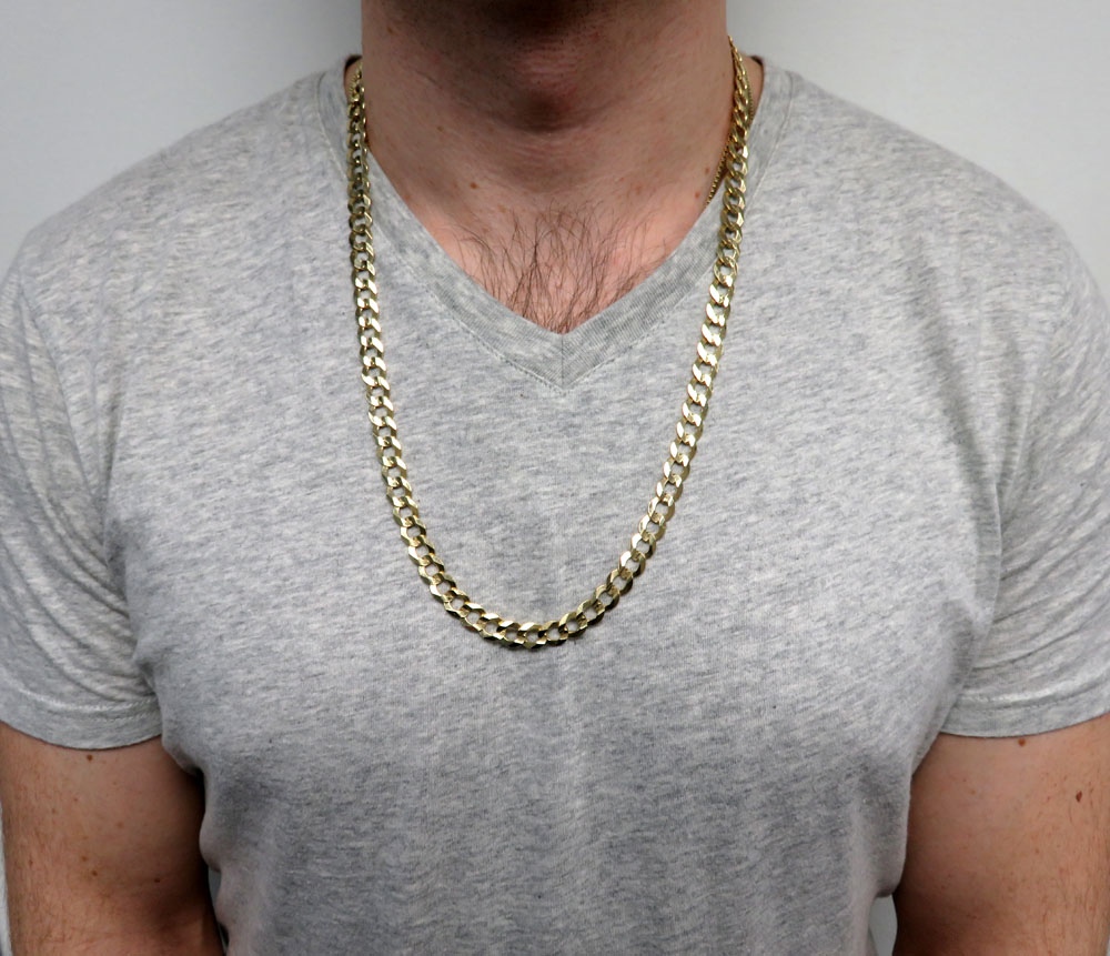 10k yellow gold solid cuban chain 20-30 inch 8.5mm