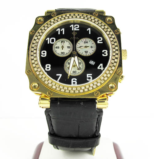Mens aqua master cargo diamond watch 1.25ct