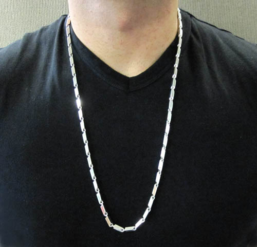 30 Inch Silver Necklace Chain Wallpaper Gallerychitrak 925 White Sterling Silver Bullet Link Chain 30 Inch 5mm