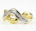 Ladies 14k two tone gold baguette diamond swirl ring 0.50ct