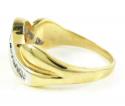 Ladies 14k two tone gold baguette diamond swirl ring 0.50ct