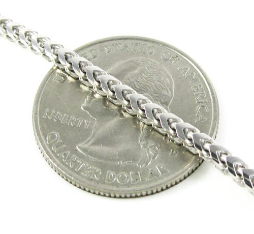 925 white sterling silver franco link chain 16-30 inch 2.5mm