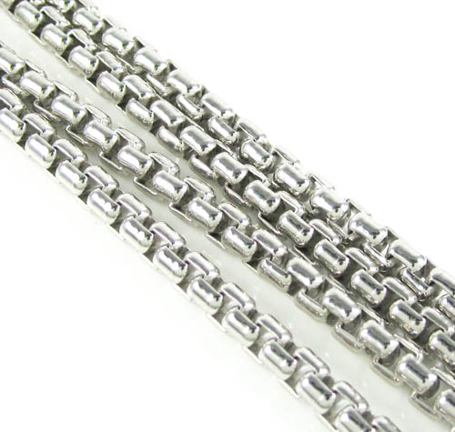 925 white sterling silver box link chain 16-26 inch 3.5mm