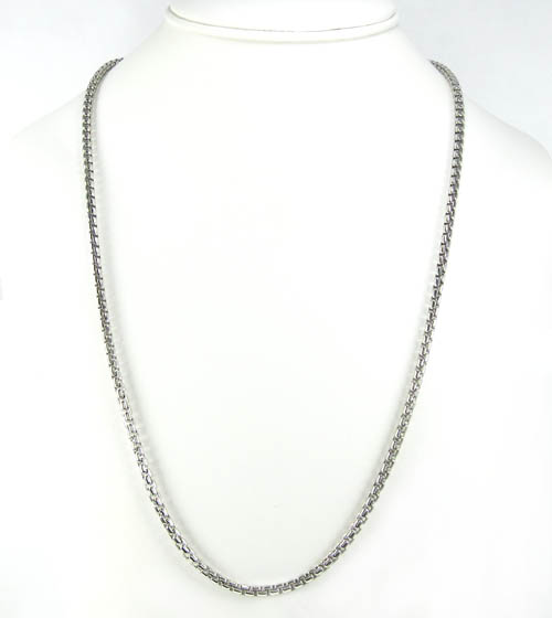 925 white sterling silver box link chain 16-26 inch 3.5mm