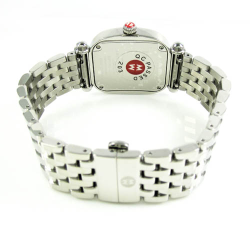 Ladies michele caber isle diamond white stainless steel watch 0.58ct