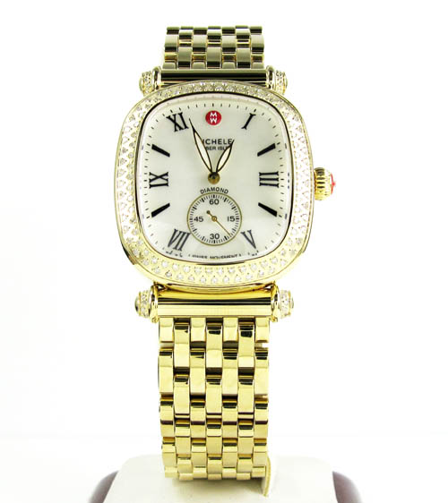 Ladies michele caber isle diamond yellow stainless steel watch 0.58ct - Image 2