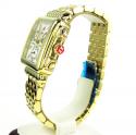 Ladies michele deco day diamond dial yellow stainless steel watch 0.05ct