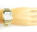 Ladies michele deco day diamond dial yellow stainless steel watch 0.05ct