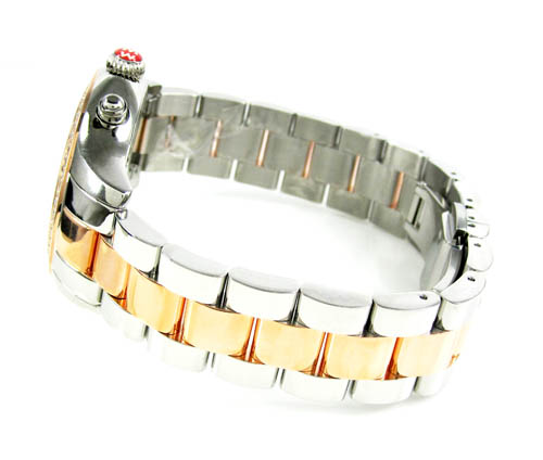 Ladies michele jetway diamond white & rose stainless steel watch 0.50ct - Image 4