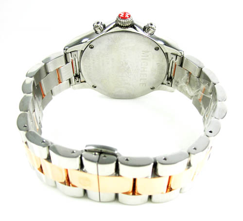 Ladies michele jetway diamond white & rose stainless steel watch 0.50ct - Image 5