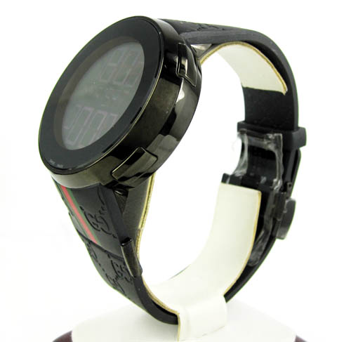 Mens igucci black stainless steel digital watch