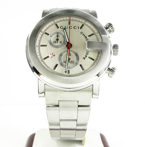 Mens gucci chronograph white stainless steel watch - Image 2