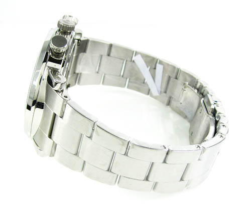 Mens gucci chronograph white stainless steel watch