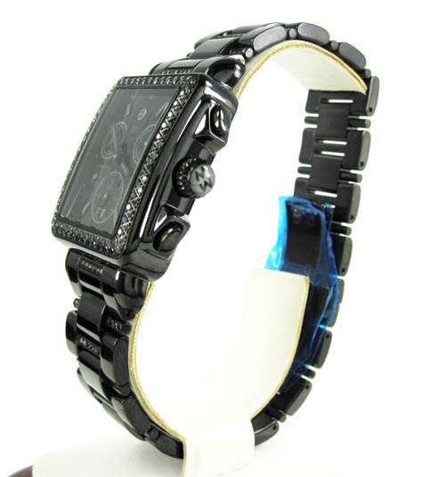 Ladies michele deco day black diamond dial black stainless steel watch 0.60ct - Image 3