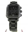 Ladies michele deco day black diamond dial black stainless steel watch 0.60ct