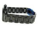 Ladies michele deco day black diamond dial black stainless steel watch 0.60ct