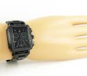 Ladies michele deco day black diamond dial black stainless steel watch 0.60ct