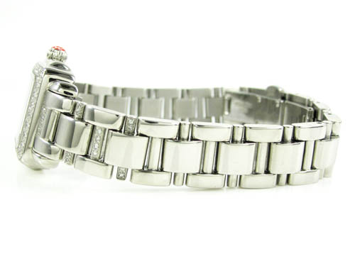 Ladies michele deco mini diamond white stainless steel watch 0.36ct