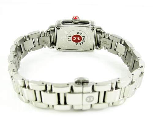Ladies michele deco mini diamond white stainless steel watch 0.36ct