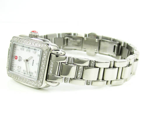 Ladies michele deco mini diamond white stainless steel watch 0.36ct - Image 6