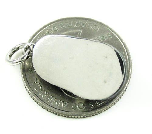 14k white gold black enamel diamond heart baby shoe pendant 0.08ct - Image 3