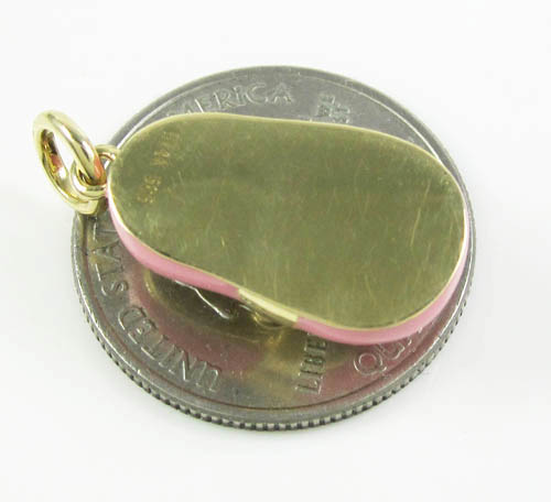 14k yellow gold enamel diamond baby shoe pendant 0.01ct - Image 9