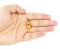 18k yellow gold orange enamel diamond flower lady bug baby shoe pendant 0.03ct