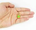 14k yellow gold yellow enamel diamond flower baby shoe pendant 0.09ct