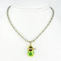 14k yellow gold yellow enamel diamond flower baby shoe pendant 0.09ct
