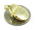 14k yellow gold diamond & pink sapphire baby shoe pendant 0.40ct
