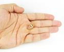 14k yellow gold diamond & pink sapphire baby shoe pendant 0.40ct