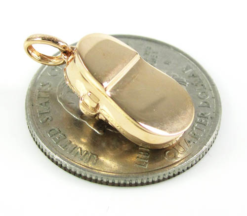 18k gold diamond baby shoe pendant 0.08ct - Image 9