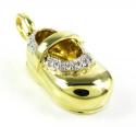 18k gold diamond baby shoe pendant 0.08ct