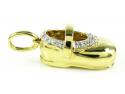 18k gold diamond baby shoe pendant 0.08ct