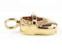 18k gold diamond baby shoe pendant 0.08ct