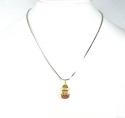 14k yellow gold diamond & purple sapphire baby shoe pendant 0.51ct