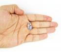 14k white gold diamond & blue sapphire baby shoe pendant 0.51ct