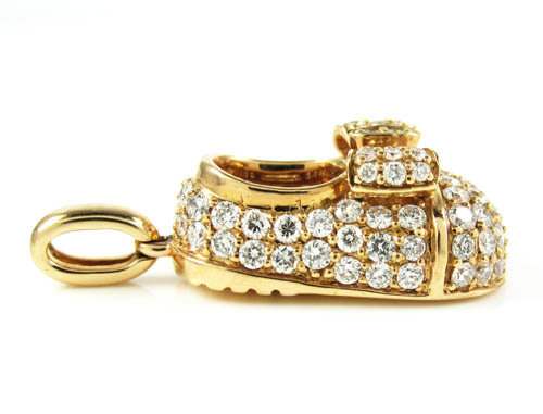 18k rose gold diamond baby shoe pendant 0.92ct - Image 2