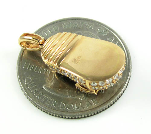 18k rose gold diamond baby shoe pendant 0.92ct - Image 5