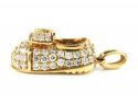 18k rose gold diamond baby shoe pendant 0.92ct
