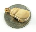 18k rose gold diamond baby shoe pendant 0.92ct