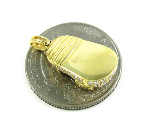 18k yellow gold diamond baby shoe pendant 0.92ct - Image 4