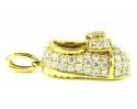 18k yellow gold diamond baby shoe pendant 0.92ct