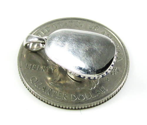 18k white gold diamond & blue sapphire baby shoe pendant 0.51ct - Image 3